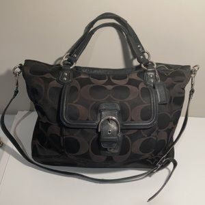 Coach fabric and leather logo bag in excellent condition
